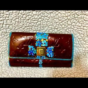 Custom painted Authentic Louis Vuitton long wallet